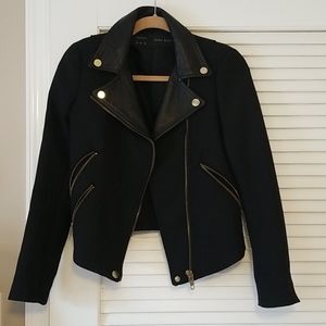 Zara wool biker moto jacket